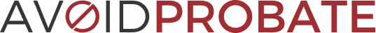 Logo displaying the text "Avoid Probate" with stylized red and white letters on a black background.